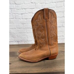Nocona Round Toe Mens Tan Brown Leather Western Cowboy Rodeo Boots Size 11.5 D